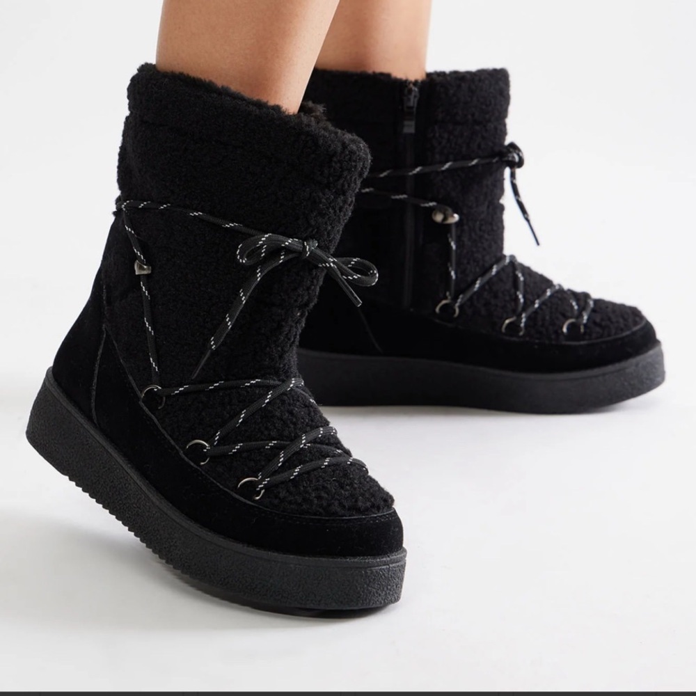 Black Rain Snow Winter boots